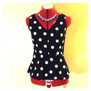 New with tags J. Crew polka dot peplum top size 6